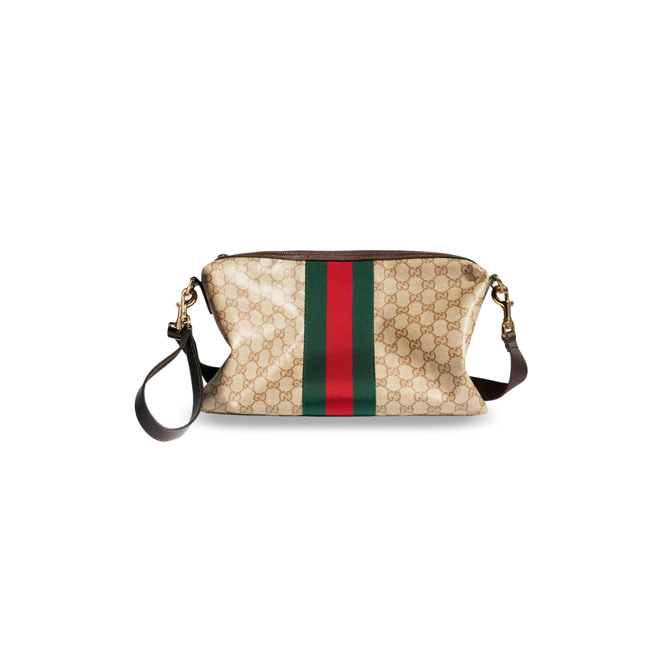 GUCCI MEDIUM GG CROSSBODY BAG WITH WEB A002KX (33*20*6cm)